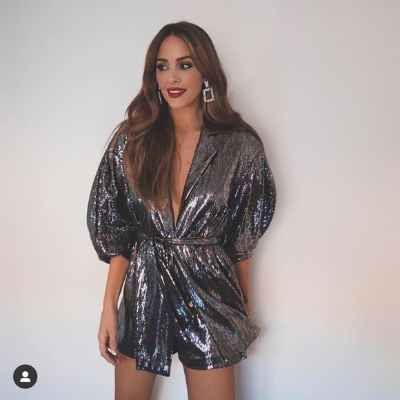 Zara Pants - NWT ZARA Belted Sparkly Jumpsuit XS